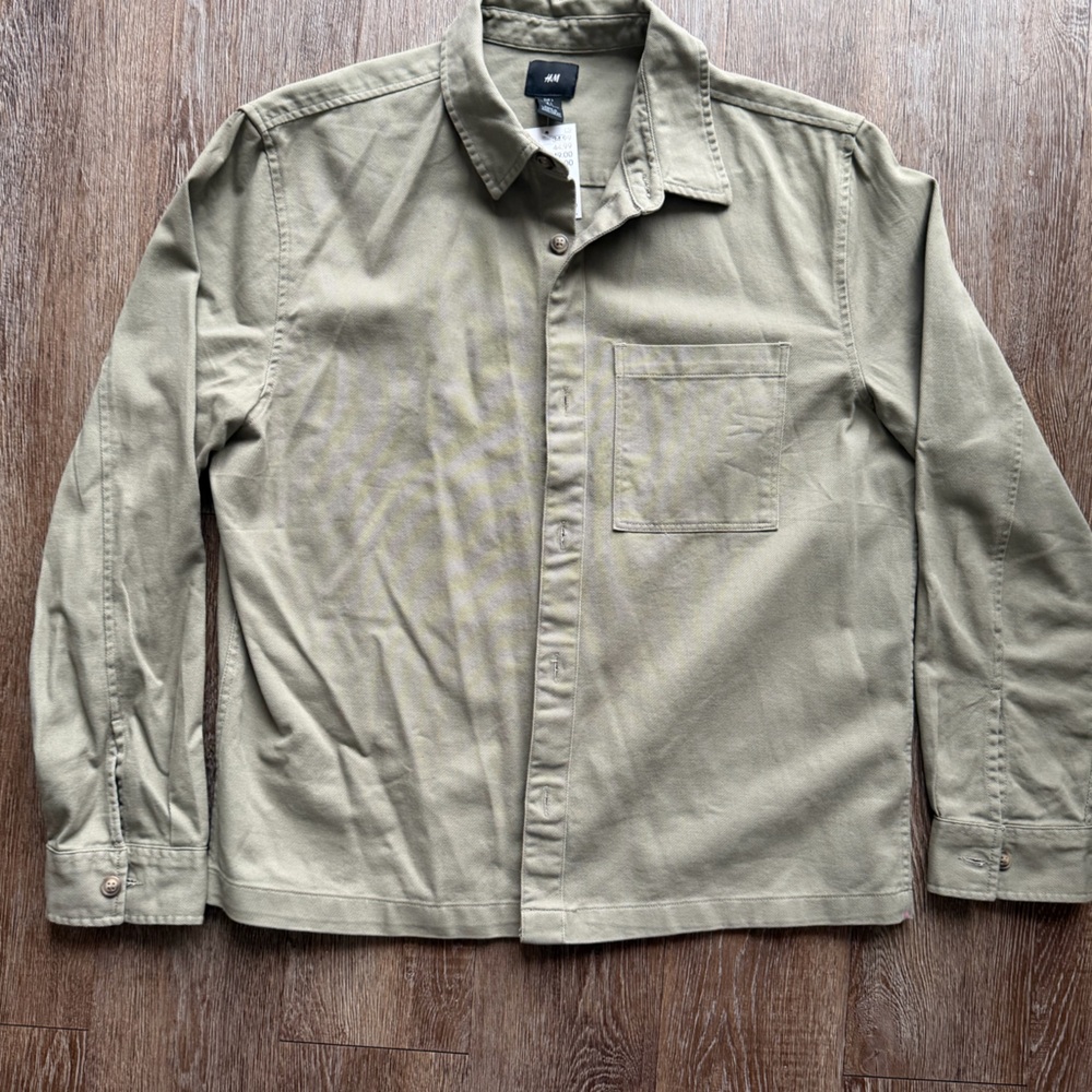 H&M Khaki Shirt Jacket for Men NWT